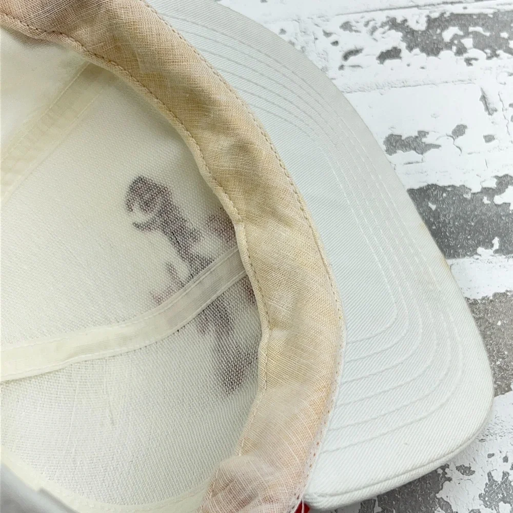 Vintage Disney Studios‎ Hat Cap Strap Back White Red Trucker Rope 80s 90s USA
